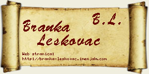 Branka Leskovac vizit kartica